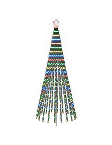 Albero di Natale LED 250 cm 475 LED Multicolore Acciaio Nero
