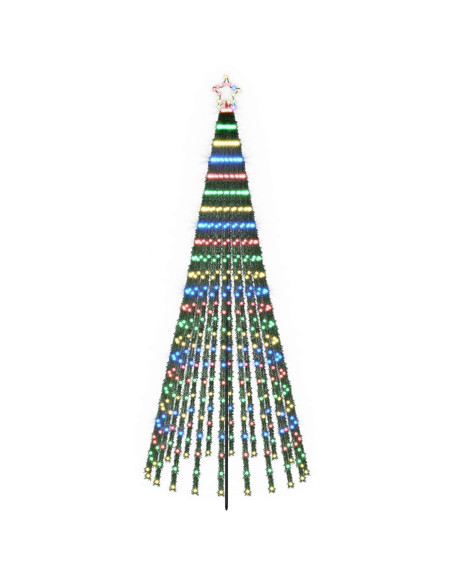 Albero di Natale LED 250 cm 475 LED Multicolore Acciaio Nero