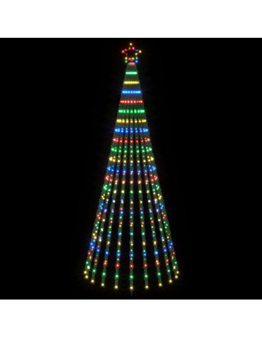 Albero di Natale LED 250 cm 475 LED Multicolore Acciaio Nero