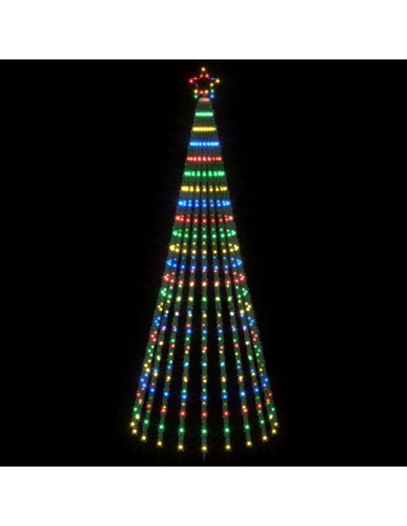 Albero di Natale LED 250 cm 475 LED Multicolore Acciaio Nero
