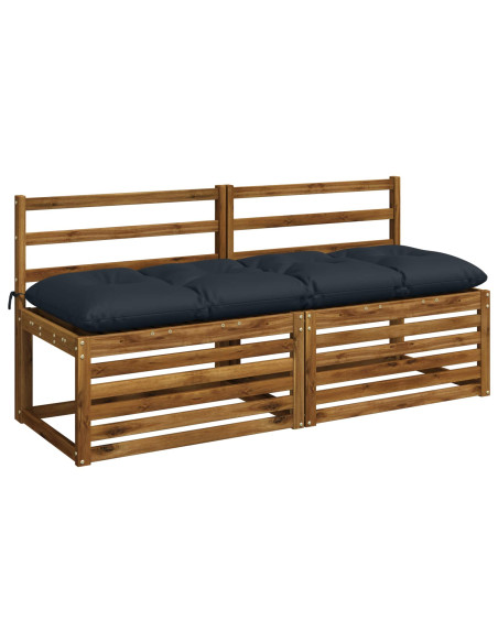 Cuscini per Panchina VIANEN 2 pz 100% Poliestere Blu Scuro