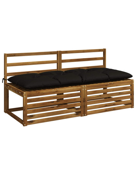 Cuscini per Panchina VIANEN 2 pz 100% Poliestere Nero