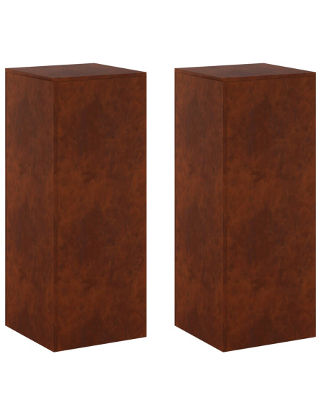 Supporto per piante 2 pz Ruggine 40 x 40 x 100 cm