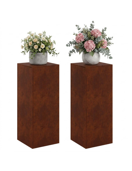 Supporto per piante 2 pz Ruggine 40 x 40 x 100 cm
