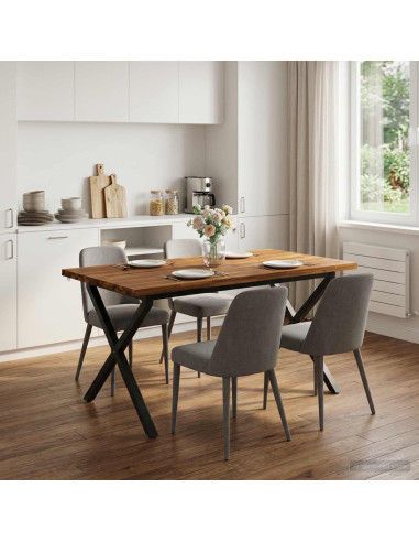 Tavolo da pranzo con bordo vivo 140 x 90 x 75 cm