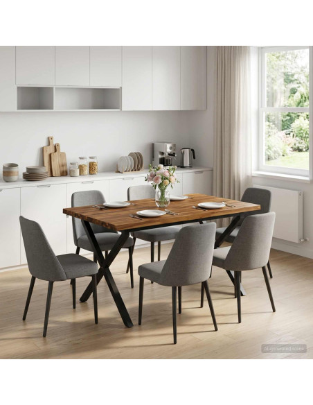 Tavolo da pranzo con bordo vivo 90 x 55 x 75 cm