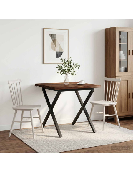 Tavolo da pranzo con bordo vivo 90 x 90 x 75 cm