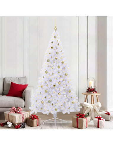 Albero di Natale artificiale Bianco 210 cm PVC e Acciaio