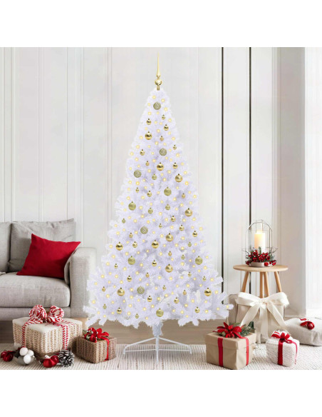 Albero di Natale artificiale Bianco 210 cm PVC e Acciaio