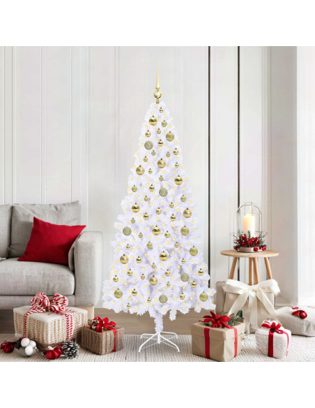 Albero di Natale artificiale Bianco 180 cm PVC e Acciaio