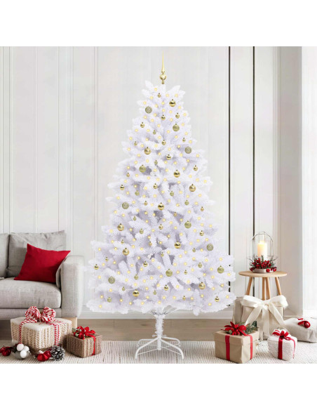 Albero di Natale Artificiale con Rami Pieghevoli Bianco 240 cm