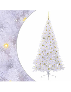 Albero di Natale artificiale Bianco 210 cm PVC e Acciaio 2