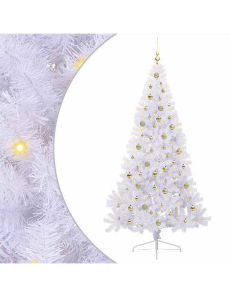 Albero di Natale artificiale Bianco 210 cm PVC e Acciaio