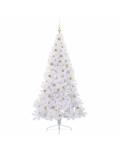 Albero di Natale artificiale Bianco 210 cm PVC e Acciaio