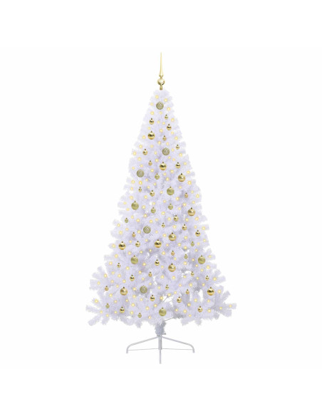 Albero di Natale artificiale Bianco 210 cm PVC e Acciaio