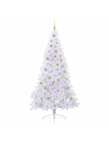 Albero di Natale artificiale Bianco 210 cm PVC e Acciaio