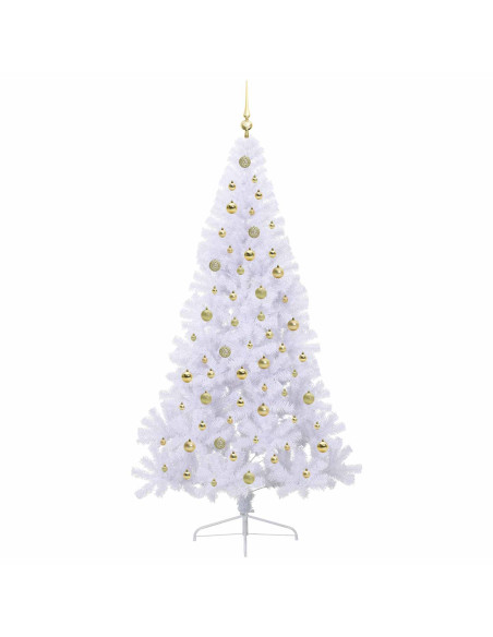 Albero di Natale artificiale Bianco 210 cm PVC e Acciaio