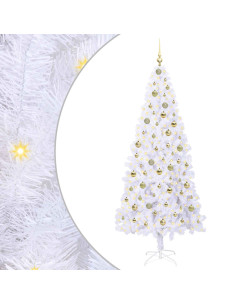Albero di Natale artificiale Bianco 210 cm PVC e Acciaio 2