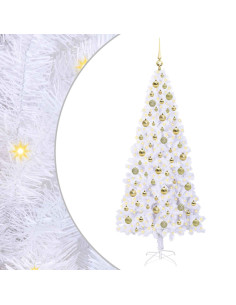 Albero di Natale artificiale Bianco 180 cm PVC e Acciaio 2
