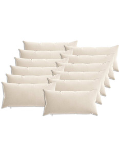 Cuscino con cuscino HEERLEN 12 pz Crema Tessuto Chenille 2