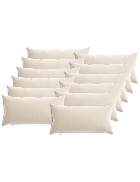 Cuscino con cuscino HEERLEN 12 pz Crema Tessuto Chenille