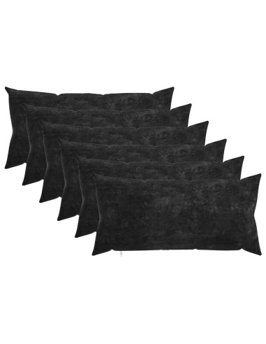 Cuscino 6 pz HEERLEN Antracite 40 x 80 cm Tessuto Chenille