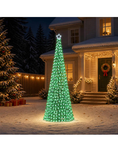Albero di Natale a LED in tinsel con picchetto EKENAS 300 cm