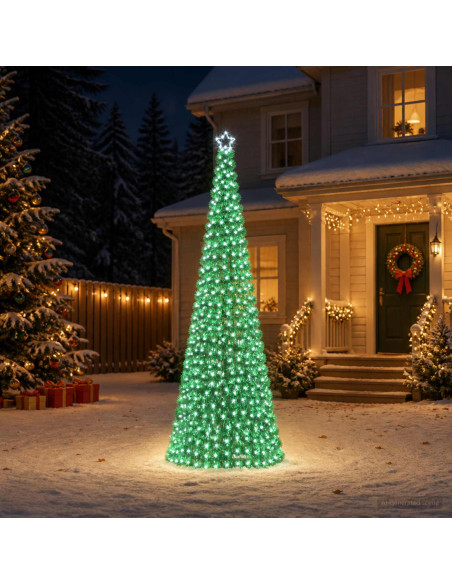 Albero di Natale a LED in tinsel con picchetto EKENAS 300 cm