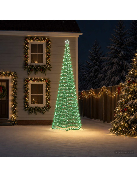 Albero di Natale a LED in tinsel con picchetto EKENAS 400 cm
