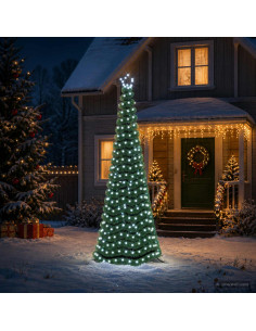 Albero di Natale a LED in tinsel con picchetto EKENAS 250 cm