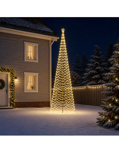 Albero di Natale a spirale LED con picchetto EKENAS 500 cm
