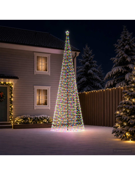 Albero di Natale a spirale LED con picchetto EKENAS 400 cm