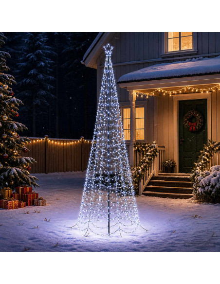 Albero di Natale a spirale LED con picchetto EKENAS 300 cm