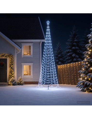 Albero di Natale a spirale LED con picchetto EKENAS 400 cm