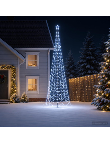 Albero di Natale a spirale LED con picchetto EKENAS 400 cm