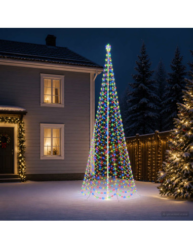 Albero di Natale a spirale LED con picchetto EKENAS 500 cm