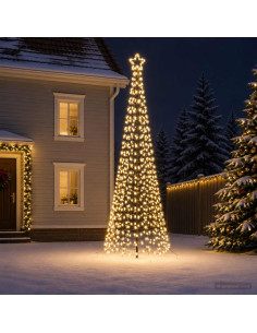 Albero di Natale a spirale LED con picchetto EKENAS 400 cm