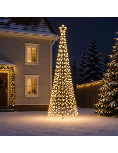 Albero di Natale a spirale LED con picchetto EKENAS 400 cm