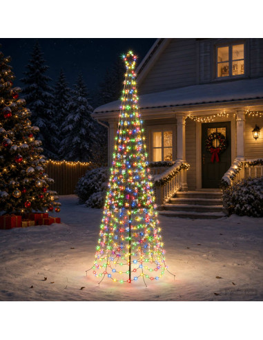 Albero di Natale a spirale LED con picchetto EKENAS 300 cm