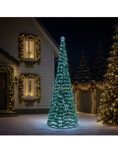 Albero di Natale in tinsel con luci LED e base EKENAS 400 cm