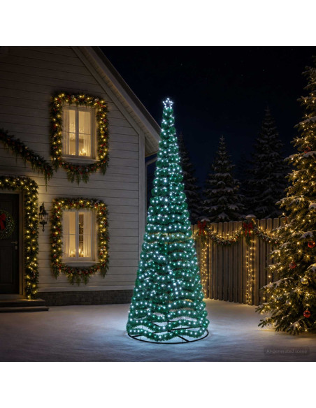 Albero di Natale in tinsel con luci LED e base EKENAS 400 cm
