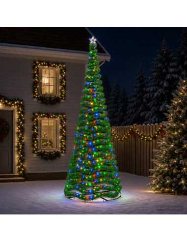 Albero di Natale in tinsel con luci LED e base EKENAS 400 cm