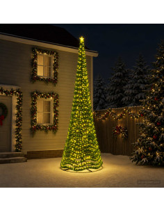 Albero di Natale in tinsel con luci LED e base EKENAS 500 cm