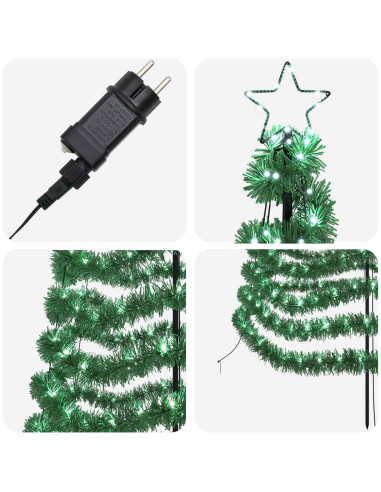 Albero di Natale a LED in tinsel con picchetto EKENAS 400 cm
