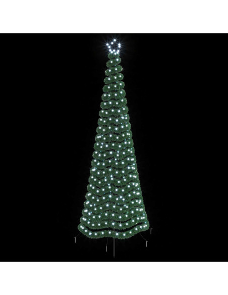 Albero di Natale a LED in tinsel con picchetto EKENAS 250 cm
