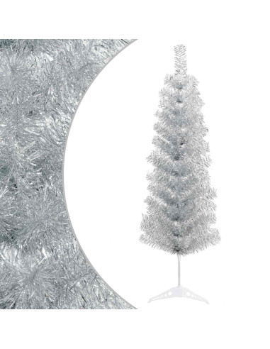 Albero di Natale Artificiale Sottile 150 cm PVC e Acciaio