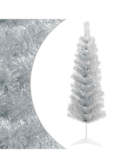 Albero di Natale Artificiale Sottile 150 cm PVC e Acciaio