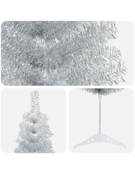 Albero di Natale Artificiale Sottile 150 cm PVC e Acciaio