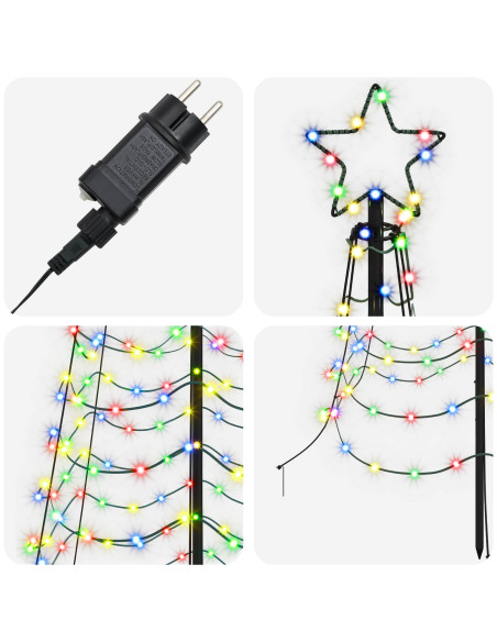 Albero di Natale a spirale LED con picchetto EKENAS 250 cm