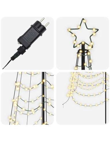 Albero di Natale a spirale LED con picchetto EKENAS 500 cm